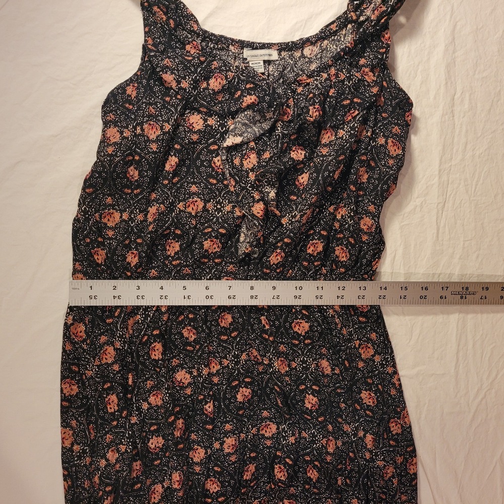 American Eagle Floral Print Sleeveless Mini Dress, Women's Size M, Black - Picture 9 of 9